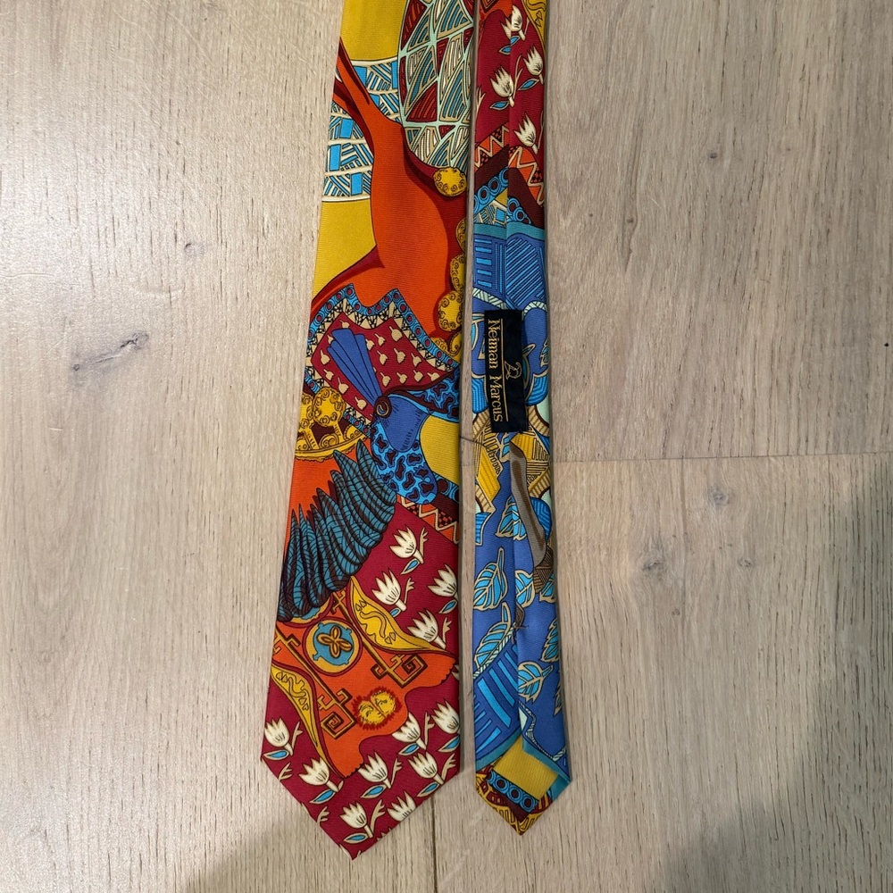 Hermes Multicolor Silk Tie